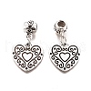 Tibetan Style Alloy European Dangle Charms PALLOY-E511-04A-AS-RS-2