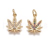 Brass Micro Pave Cubic Zirconia Charms ZIRC-E145-77-2