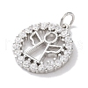 Rack Plating Brass Micro Pave Clear Cubic Zirconia Pendants KK-Z039-12P-2