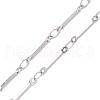 304 Stainless Steel Flat Bar Link Chain Necklace Making AJEW-JB01348-02-3