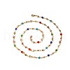 Alloy Colorful Rhinestone Flat Round Long Y Necklaces for Women WGFA4F3-01-2