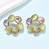 Flower 304 Stainless Steel Stud Earrings EJEW-C142-09G-5