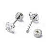 304 Stainless Steel Crystal Rhinestone Ear False Plugs STAS-C089-04C-P-2
