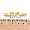 Rack Plating Brass Micro Pave Cubic Zirconia Fold Over Clasps KK-K377-12-5