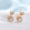 Brass Micro Pave Cubic Zirconia Stud Earrings EJEW-D288-18G-4