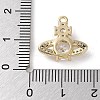 Brass Micro Pave Clear Cubic Zirconia Charms KK-G491-17G-3