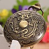 Openable Flat Round with Dragon Alloy Glass Pendant Pocket Watch WACH-L024-10-5