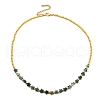 Natural Moss Agate Beaded Necklaces NJEW-P311-04E-G-1