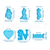 Boutigem 6Pcs 6 Style Mother's Day Theme DIY Pendants Silicone Molds DIY-BG0001-37-9