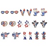 18Pcs 9 Styles Independent Day Spray Painted Wood Big Pendants WOOD-FS0001-19-1