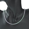 Bling Glass Round Beaded Necklace for Women NJEW-PH01490-04-4