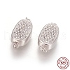 Rhodium Plated 925 Sterling Silver Box Clasps STER-L059-07P-4