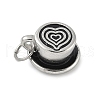 Mother's Day Coffee Cup with Heart 304 Stainless Steel Enamel Pendants STAS-M120-08P-1