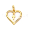 Brass Micro Pave Cubic Zirconia Pendants KK-U033-10G-01-1