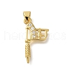 Rack Plating Brass Micro Pave Cubic Zirconia Pendants KK-Z086-63G-01-1