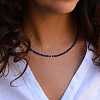 Faceted Round Natural Lapis Lazuli & Natural Freshwater Pearl Beaded Necklaces for Women FS-WGC44BB-01-2