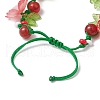Floral Acrylic Beads Braided Bead Bracelets for Women BJEW-MZ00184-01-4