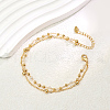 Fashionable Vintage Style Brass & Faceted Glass Rondelle Beads Double Layer Adjustable Ladies Anklets FX2573-2-1