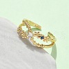 Brass Micro Pave Cubic Zirconia Cuff Rings RJEW-V009-09G-3