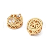 Brass Micro Pave Cubic Zirconia Beads KK-A259-08G-2