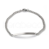 304 Stainless Steel Curb Chain Link Bracelets BJEW-A036-19P-2