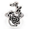 Enamel Adjustable Alloy Cuff Finger Rings RJEW-S038-013-1