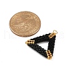 Handmade Glass Seed Beaded Triangle Pendants PALLOY-MZ00756-02-2