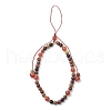 Dyed Natural Banded Agate & Wood Round Beaded Phone Hand Strap Chains HJEW-JM03365-02-2