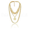Alloy Disc Pendant 3 Layer Necklaces for Women FS-WGAC560-01-2