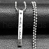 Non-Tarnish 304 Stainless Steel Ball Chain Rectangle Pendant Necklaces NJEW-K273-05P-1
