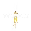 Woven Web/Net with Feather Pendant Decorations HJEW-I013-01-2