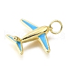 Brass Enamel Pendants KK-V011-24G-2