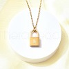 304 Stainless Steel Rolo Chain Pendant Necklaces NJEW-S444-01G-12-5