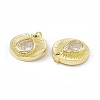 Brass Cubic Zirconia Charms KK-E068-VC012-3