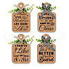 Wooden Pendant Decoration HJEW-WH0074-015-1