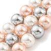 Electroplated Shell Pearl Beads Strands SHEL-F008-03B-04-1