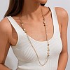 Alloy & Plastic Imitation Pearl White Round Beads Handmade Link Chain Long Necklaces for Women FS-WG575FB-01-2