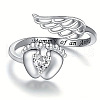 Fashionable Brass Cubic Zirconia Cuff Rings FS-WGAF8F3-01-3