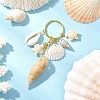 Ocean Style Natural Shell with Synthetic Turquoise Keychains KEYC-JKC01231-4