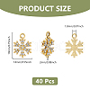 DICOSMETIC 40Pcs Christmas UV Plating Alloy Crystal Rhinestone Pendants ALRI-DC0001-08-2