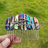 Electroplated Natural Quartz Crystal Hair Combs PW-WG34231-05-1