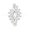 Brass Clear Cubic Zirconia Connector Charms KK-Z094-06P-04-1