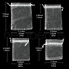 30Pcs 4 Styles Rectangle Organza Bags Jewellery Storage Pouches Wedding Favour Party Mesh Drawstring Gift OP-FS0001-01C-2