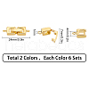 SUNNYCLUE 12 Sets 2 Colors Brass Fold Over Clasps FIND-SC0002-74-2