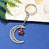 Stainless Steel Hollow Moon Keychains KEYC-JKC00584-02-2