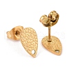 Ion Plating(IP) 304 Stainless Steel Stud Earring Findings STAS-O119-29G-2
