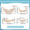 Beebeecraft 8Pcs 4 Style Brass Pave Clear Cubic Zirconia Links ZIRC-BBC0001-49-2