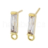 Brass Micro Pave Cubic Zirconia Earring Findings X-KK-A205-10G-03-1