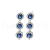 Brass Pave Cubic Zirconia Stud Earring Findings KK-D369-07P-B-1