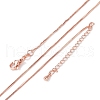 Brass Box Chain Necklaces for Women NJEW-D302-42RG-4